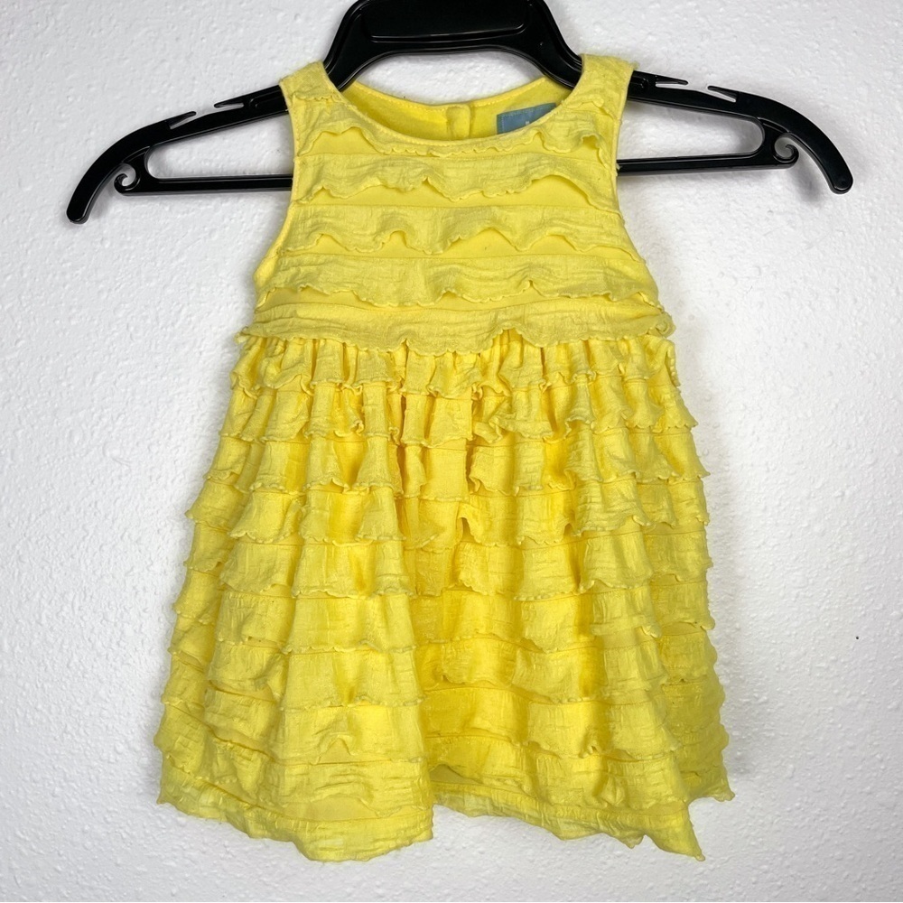 Baby Gap 3-6 month yellow tiered ruffle dress